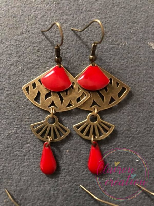 Boucles Pocahontas sequin rouge