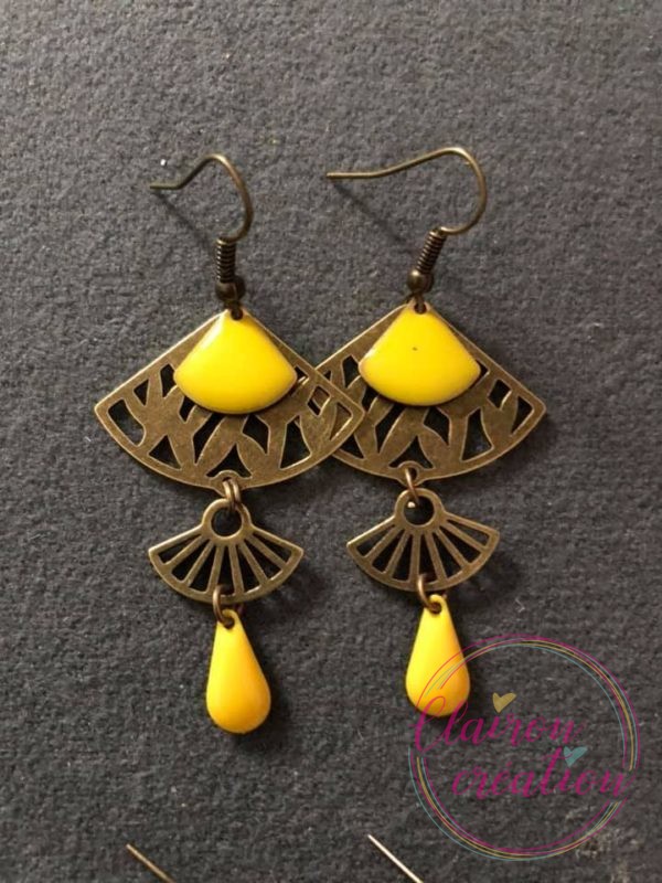 Boucles Pocahontas sequin jaune