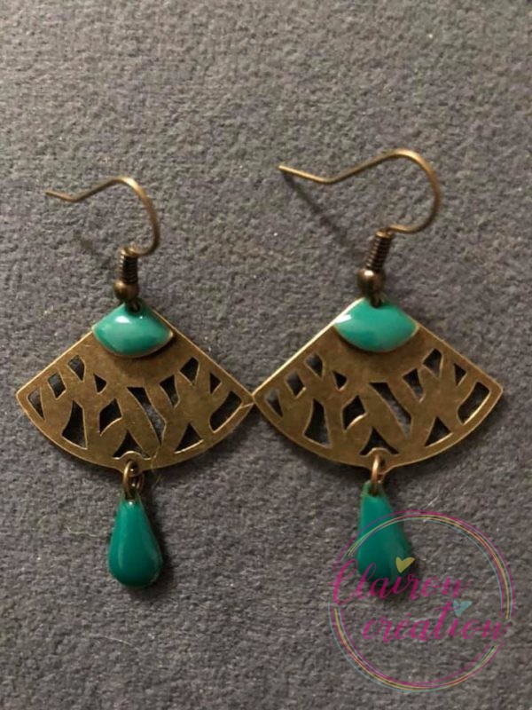 Boucles Pocahontas bleu vert