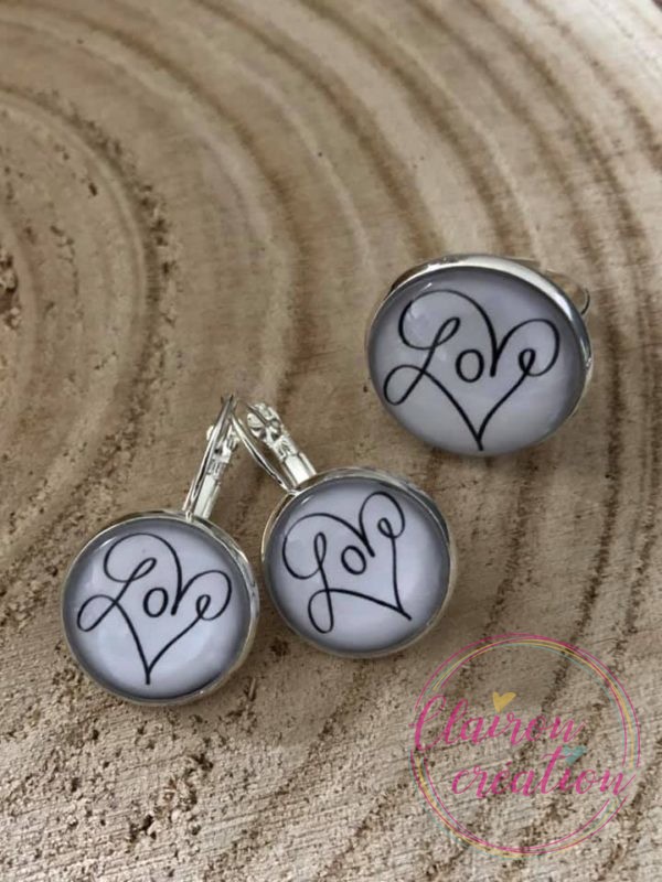 Parure Love Noir et Blanc