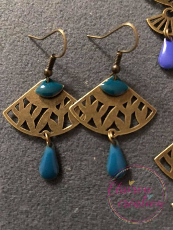 Boucles Pocahontas bleu canard