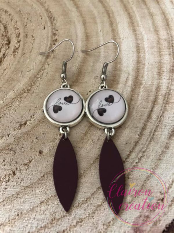 Boucles pendantes Love Cœurs