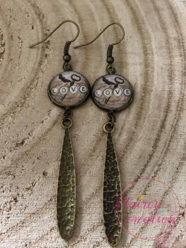 Boucles pendantes Les Clés du Bonheur