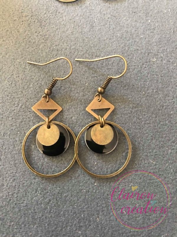 Boucles Sequin rond Noir
