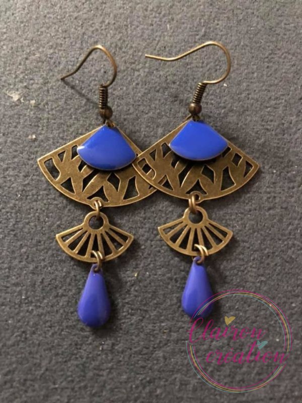 Boucles Pocahontas sequin bleu