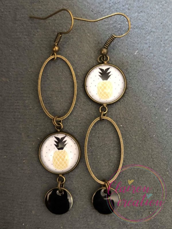 Boucles pendantes Ananas Dorés