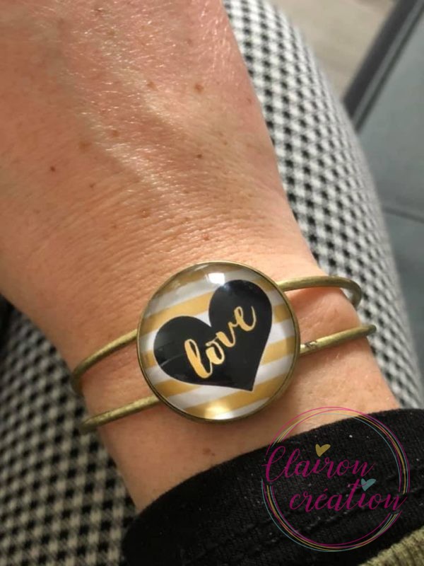 Bracelet Manchette Coeurs Love