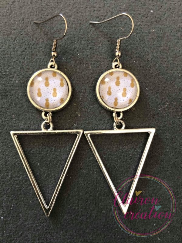 Boucles pendantes cactus dorés