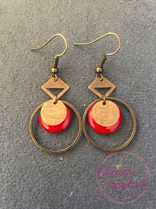 Boucles Sequin rond Rouge