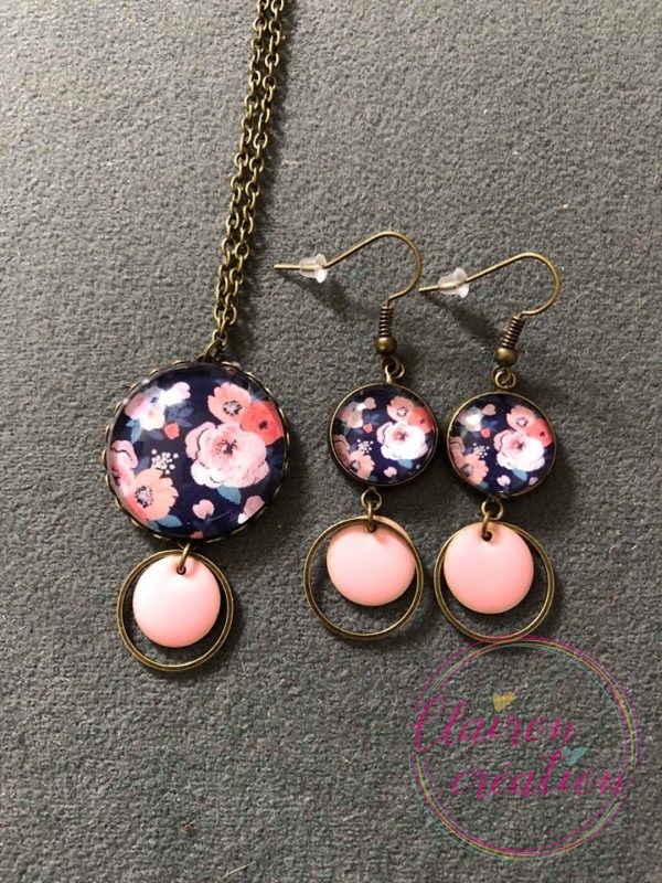 Parure Fleurs Roses Nature