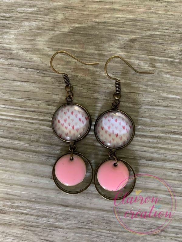Boucles pendantes Pluies de Cœurs
