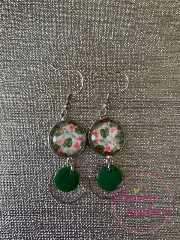 Boucles pendantes Nature Verte