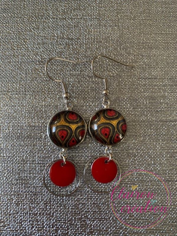 Boucles pendantes Wax Rouge