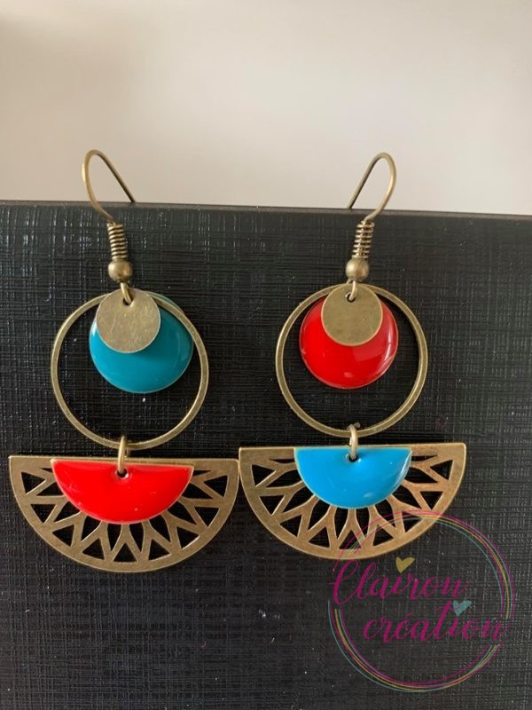 Boucles Bicolore Rouge Bleu