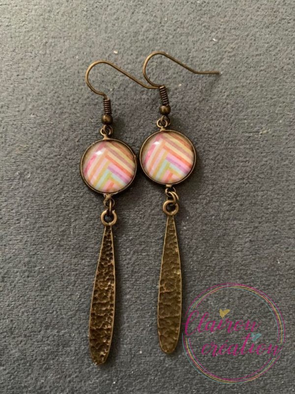 Boucles pendantes Rayures Colorées