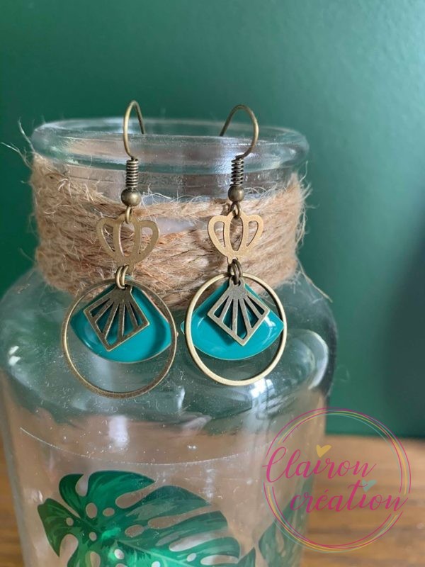Boucles Mulan Bleu canard vert