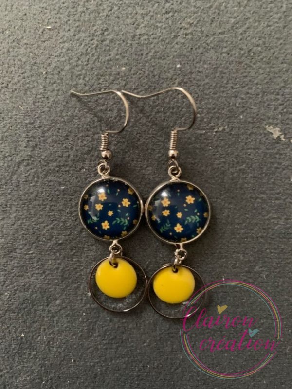 Boucles pendantes Petites Fleurs Jaunes