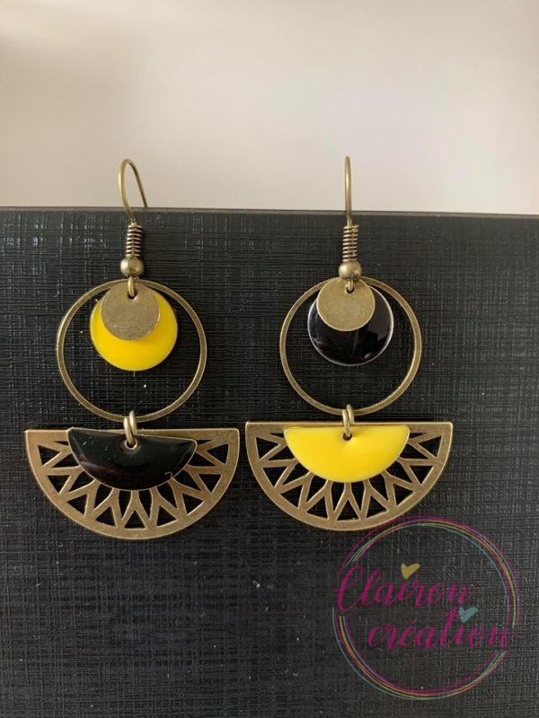 Boucles Bicolore Jaune Noir