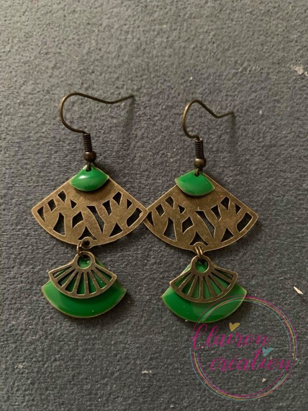 Boucles Esmeralda sequin Vert