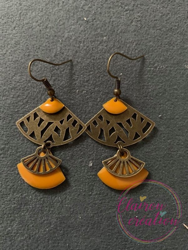 Boucles Esmeralda sequin Moutarde