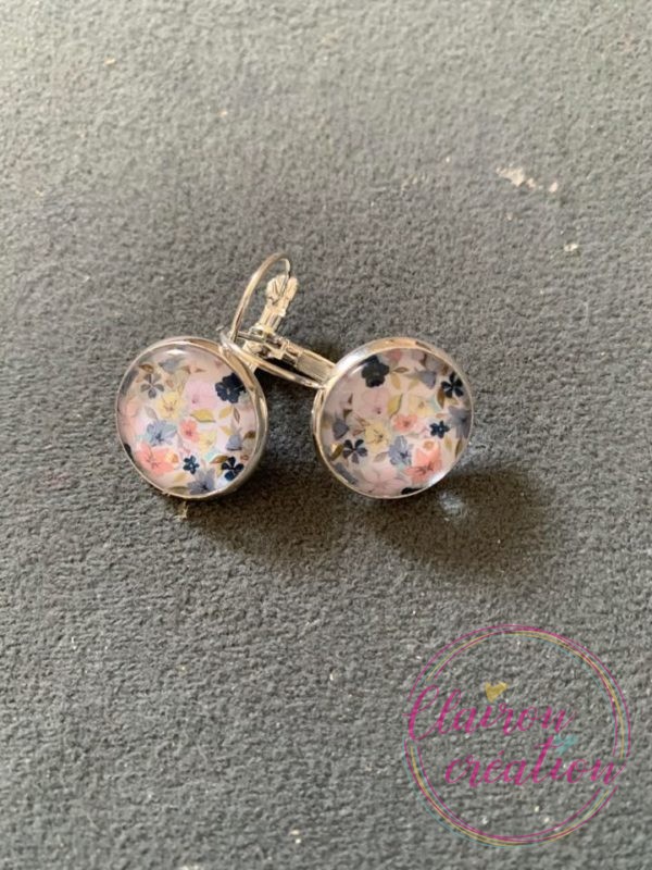 Boucles dormeuses Fleurs Pastel