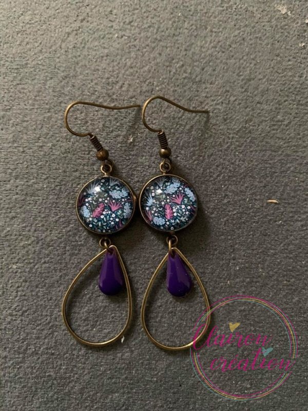 Boucles pendantes Les Belles Violettes