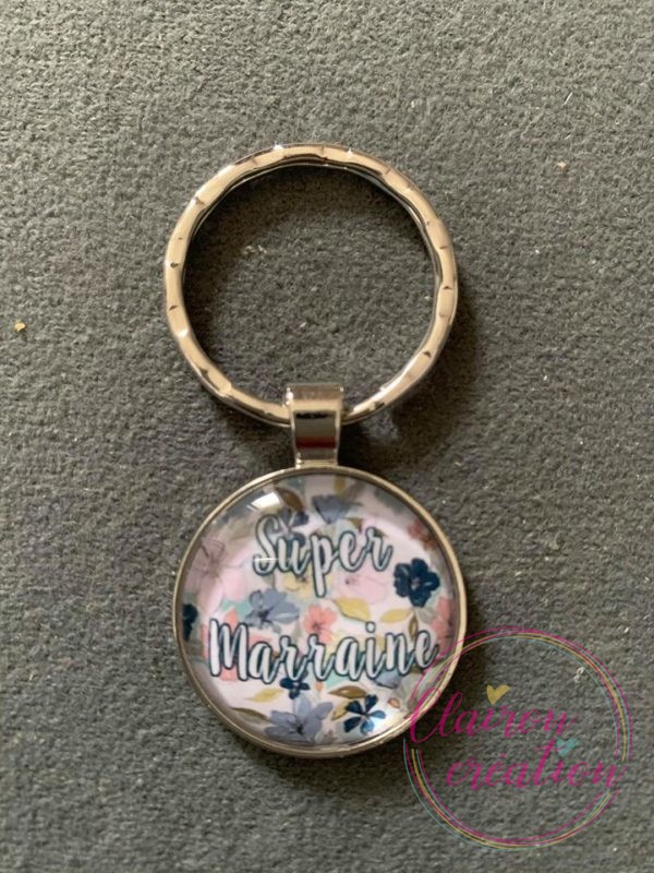 Porte Clé Super Marraine Pastel