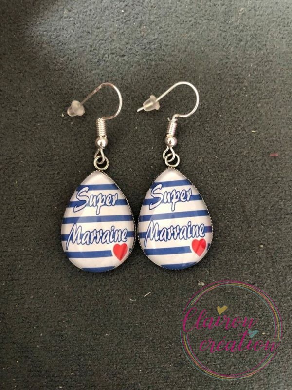 Boucles goutte Super Marraine