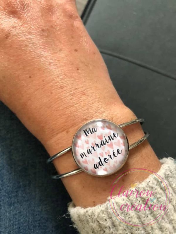Bracelet Manchette ma Marraine adorée