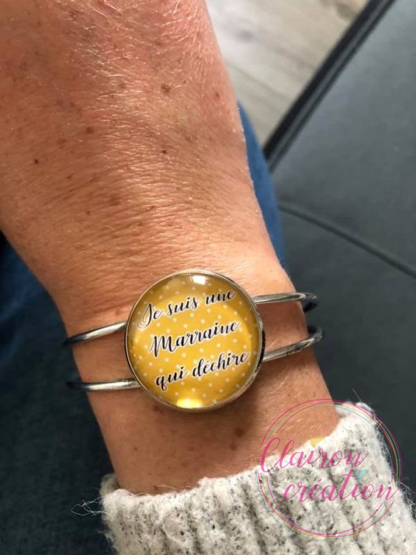 Bracelet Manchette je suis une Marraine qui déchire