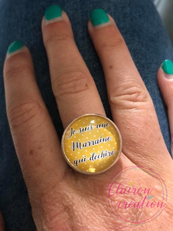 Bague je suis une Marraine qui déchire