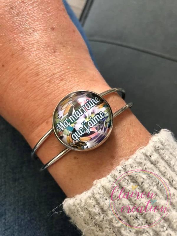 Bracelet Manchette ma Marraine que j'aime