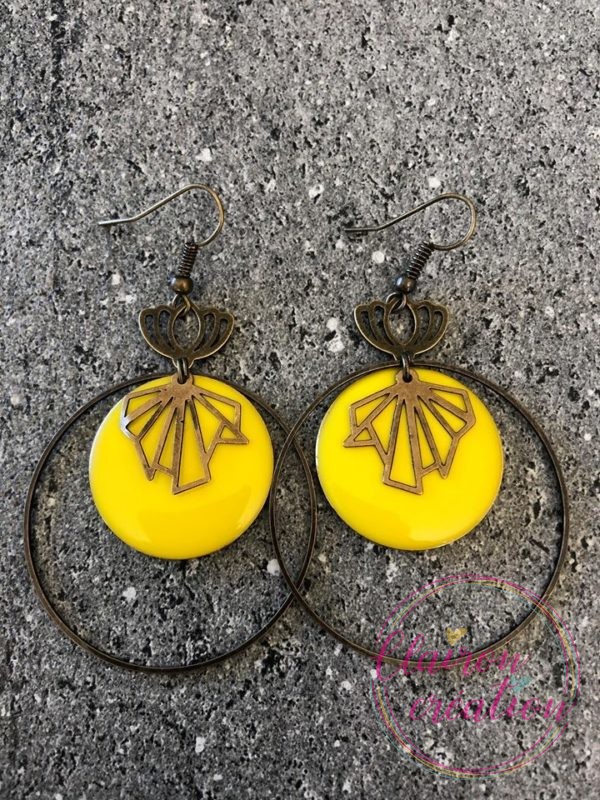 Boucles LISE Sequin Jaune