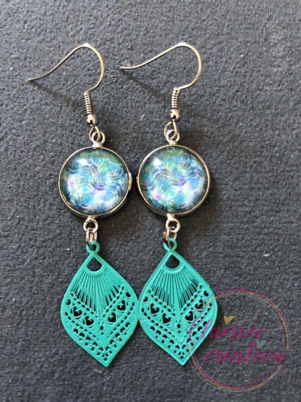 Boucles pendantes feuillages
