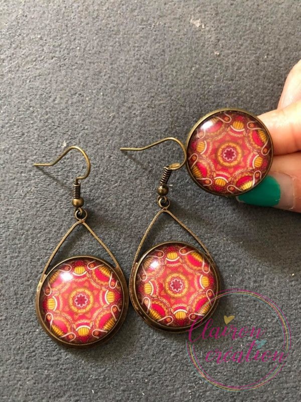 Parure Mandala jaune Rouge