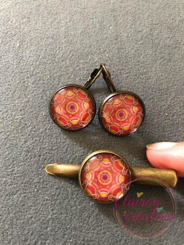Parure Mandala jaune Rouge