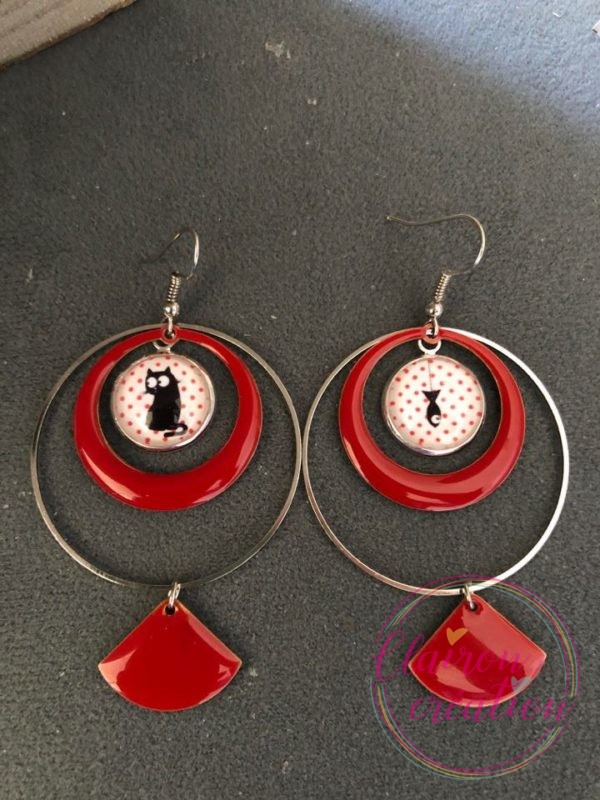 Boucles EVIE Créole Rouge