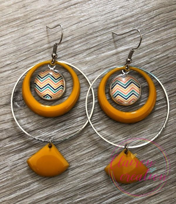 Boucles EVIE Créole Moutarde (1)