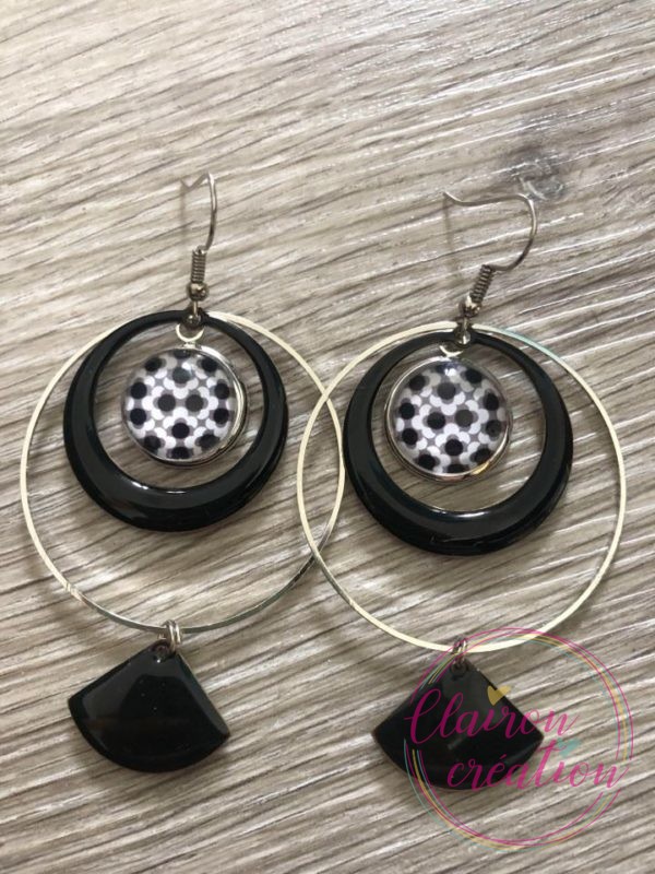 Boucles EVIE Créole Noir (2)