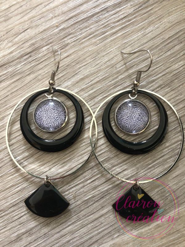 Boucles EVIE Créole Noir (6)