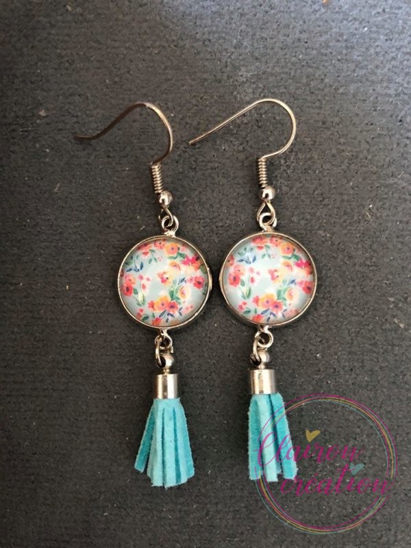 Boucles pompon Petites Fleurs
