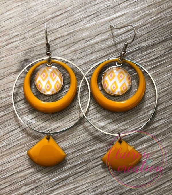 Boucles EVIE Créole Moutarde (5)