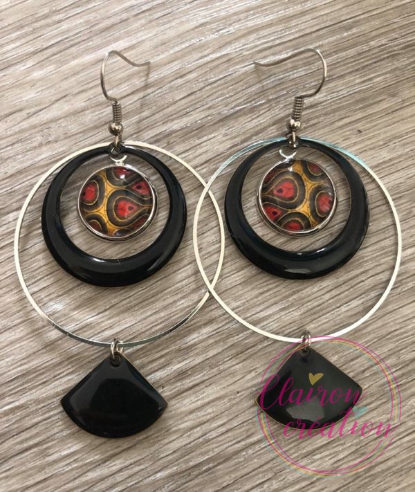 Boucles EVIE Créole Noir (10)