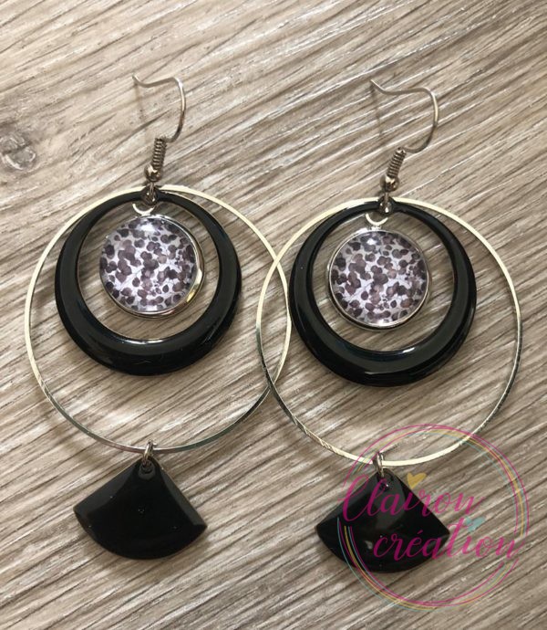 Boucles EVIE Créole Noir (12)