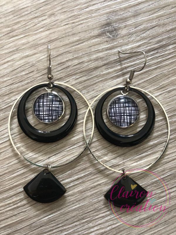Boucles EVIE Créole Noir (4)