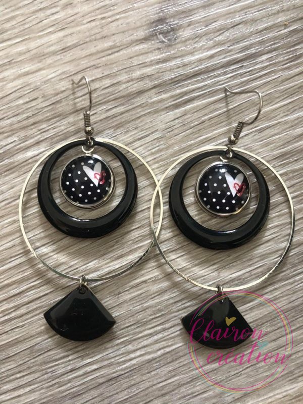 Boucles EVIE Créole Noir (5)