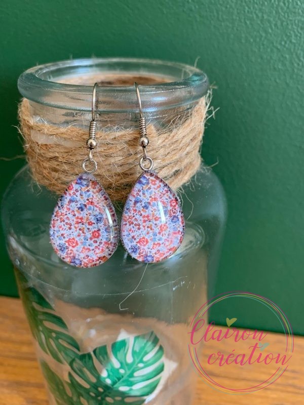 Boucles goutte Fleurs Asiatiques (3)