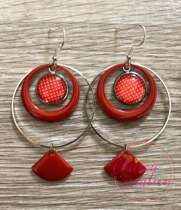 Boucles EVIE Créole Rouge (3)
