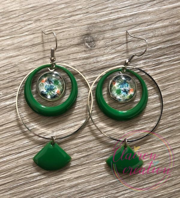 Boucles EVIE Créole Vert (2)
