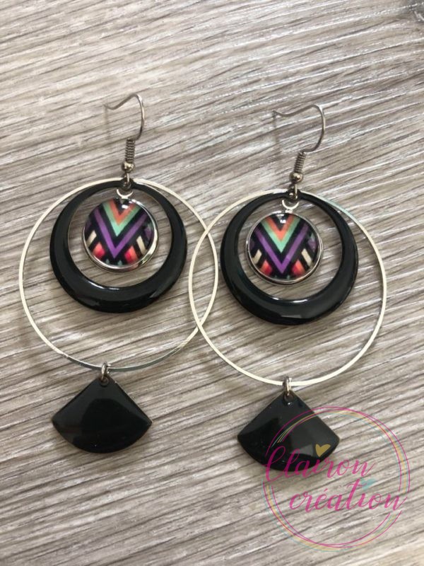 Boucles EVIE Créole Noir (1)